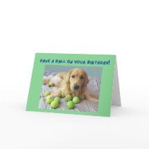 Funny Golden Retriever con pista de tenis Cumpleañ
