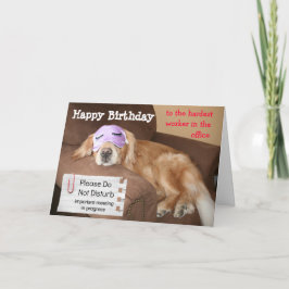 Tarjeta Funny Golden Retriever CoWorker Office Cumpleaños