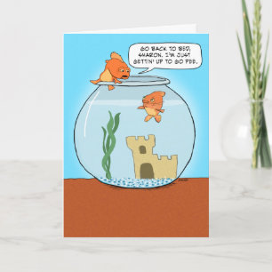 Tarjeta Funny Goldfish Pee Birthday Card