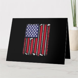 Tarjeta Funny Golf American Flag Golf Player Vintage Golfe