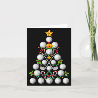 Tarjeta Funny Golf Ball Christmas Tree Christmas Golf Love