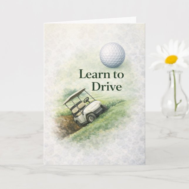 Tarjeta Funny Golf Birthday Card | Learn to Drive Humor (Planta pequeña)