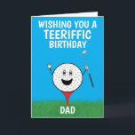 Tarjeta Funny Golf Birthday Card Nombre personalizado<br><div class="desc">Desee a un amante del golf un brthday "teeriffic" con esta divertida tarjeta de cumpleaños con temática de golf personalizada.

Digitalmente dibujado a mano y diseñado por Cupsie's Creations.</div>
