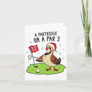 Tarjeta Funny Golf Navidades Shirdge Partridge Par 3 Funny