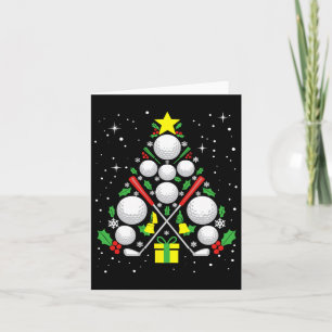 Tarjeta Funny Golf Player Xmas Ilumina Golf Christmas Tree