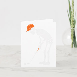 Tarjeta Funny Golf Skeleton Golf Halloween Golfing Sports