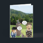 Tarjeta Funny Golfer Birthday/Funny Dog Golfer<br><div class="desc">Waylon y Moses en un campo de golf. Leí que hay muchos términos animales en el golf. Leí que un "perro grande" es un conductor. También hay una cantidad de apuestas con nombres de animales. Puedes mover estas imágenes y ajustarlas si lo deseas. Puede personalizar de las llamadas y el...</div>