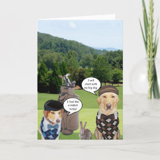 Tarjeta Funny Golfer Birthday/Funny Dog Golfer