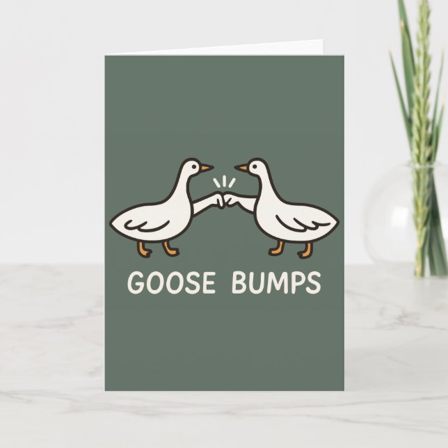 Tarjeta Funny Goose Bump Personalizado | Fist Bump Geese A (Anverso)