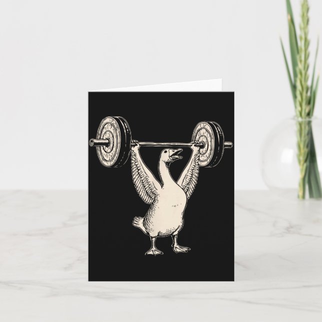 Tarjeta Funny Goose Muscle Mommy Gym Pump Cover Weights Fi (Anverso)