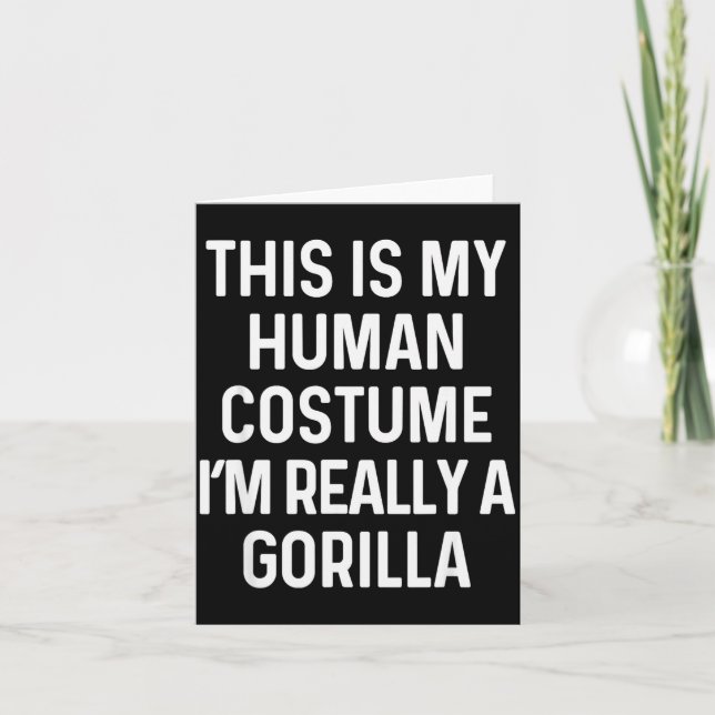 Tarjeta Funny Gorilla Costume Shirt Halloween Adults Kids  (Anverso)