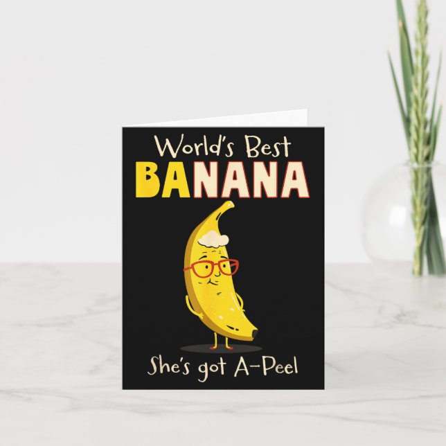 Tarjeta Funny Grandmother World's Nana Banana Pun  (Anverso)