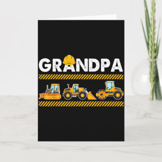 Tarjeta Funny Grandpa Construction Excavator Kids Matching
