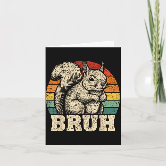 Tarjeta Funny Graphic Tees Squirrel Bruh For Boys Girls Me (Anverso)