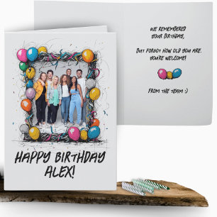 Tarjeta Funny Gray Personalizado Photo Birday Card Group