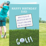 Tarjeta Funny Greatest Golfer Ever Birday Card<br><div class="desc">Si tu papá es el mejor golfista de la historia y es su cumpleaños,  acabas de encontrar la carta que estabas buscando. Añadir su inicial a la pelota de golf o mantener la D para papá</div>