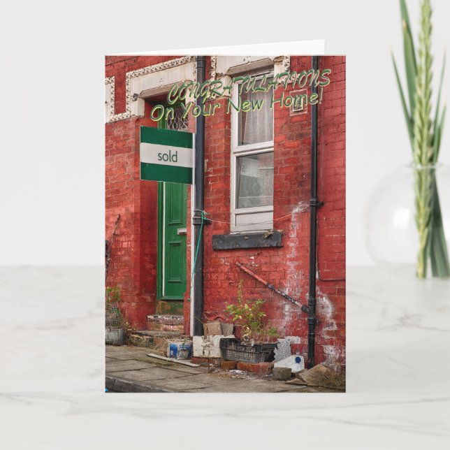 Tarjeta Funny greetings card moving home (Anverso)