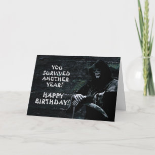 Tarjeta Funny Grim Reaper Cumpleaños