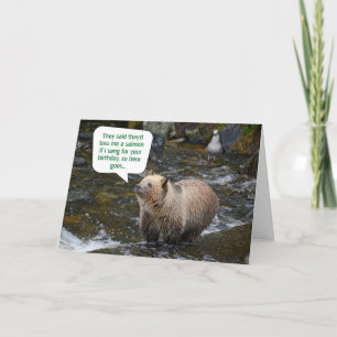 Tarjeta Funny Grizzly Bear al aire libre Naturaleza Hiker 