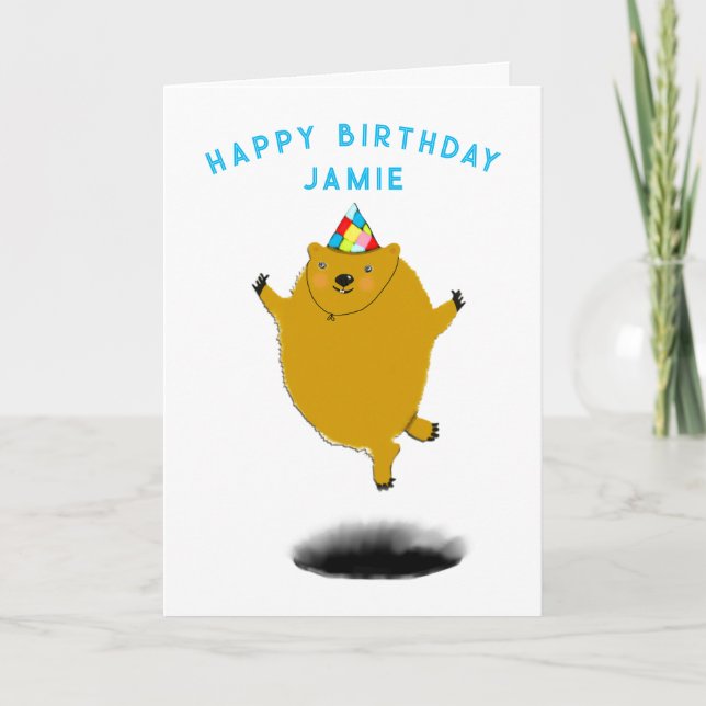 Tarjeta Funny Groundhog Day Birday Card (Anverso)