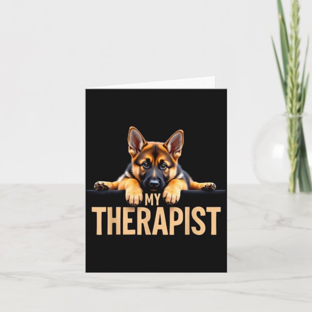 Tarjeta Funny Gsd Shep Puppy My Therast German Shepherd Do (Anverso)