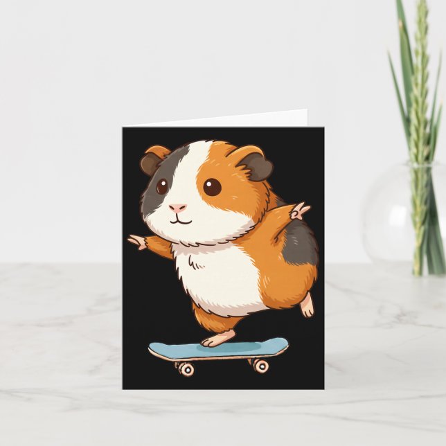 Tarjeta Funny Guinea G Skater Skateboard Ballerina Zoo Boy (Anverso)