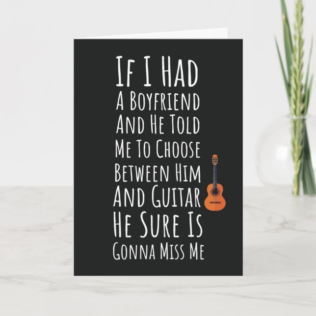 Tarjeta Funny Guitar Player Cards For Women Guitarist Girl (Anverso)