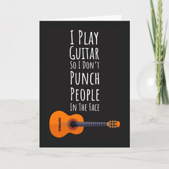 Tarjeta Funny Guitar Player Cards Guitarist Musician Music (Anverso)