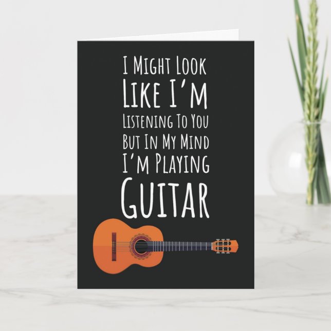 Tarjeta Funny Guitarist Card Guitar Player Rock Band Humor (Anverso)