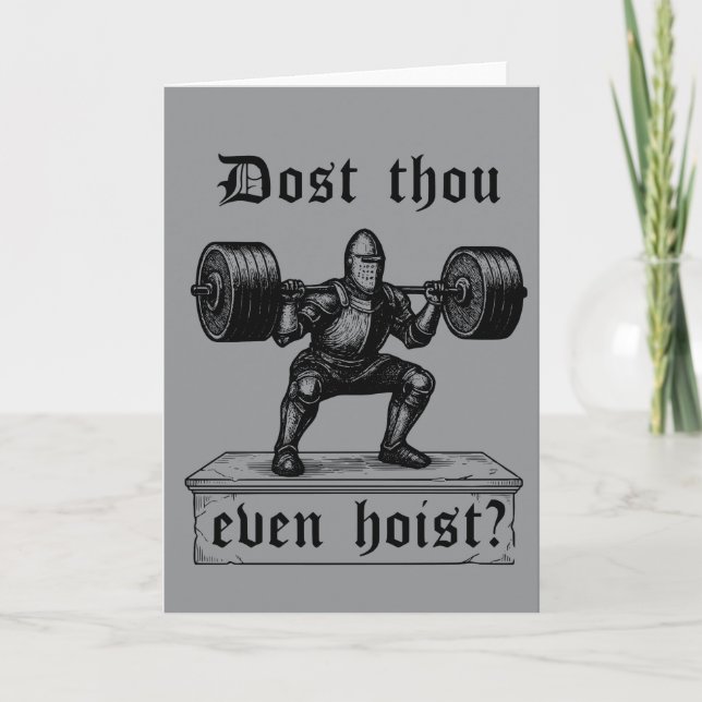 Tarjeta Funny Gym Dost Thou Even Hoist Medieval (Anverso)