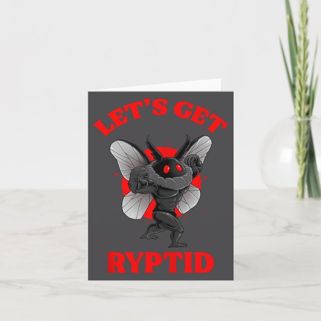 Tarjeta Funny Gym Mothman Shirt Cryptid Let's Get Ryptid G (Anverso)