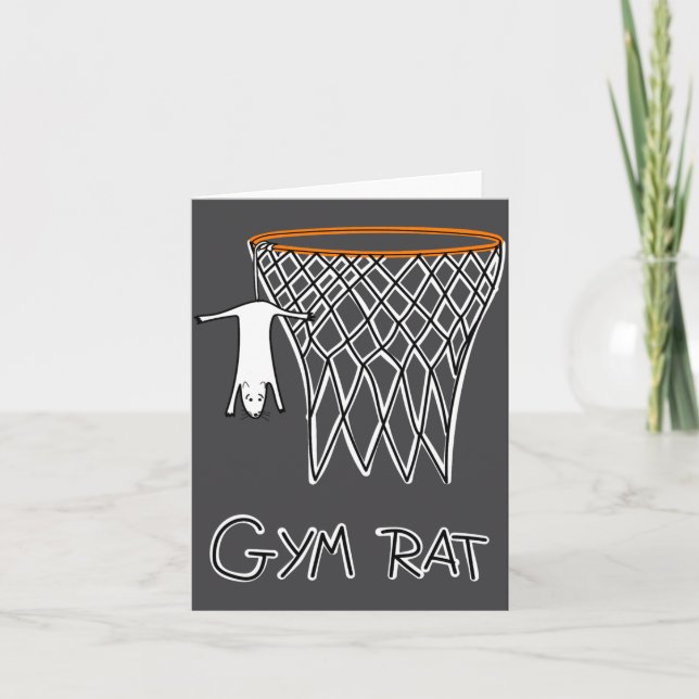 Tarjeta Funny Gym Rat Basketball Hoop  (Anverso)