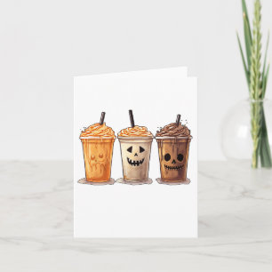 Tarjeta Funny Halloween Calabaza Spice Latte Café Cae Wo
