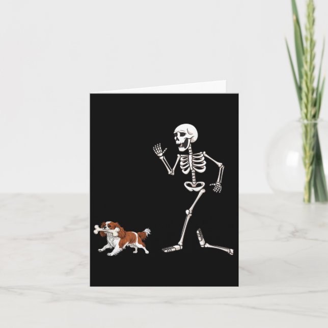 Tarjeta Funny Halloween Cavalier King Charles Spaniel y (Anverso)