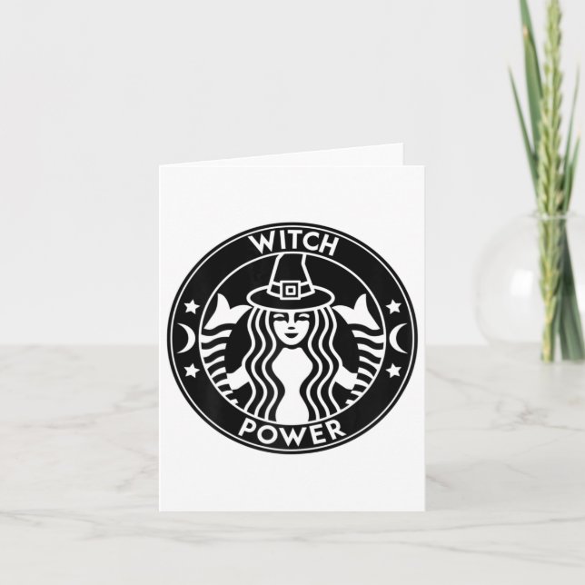 Tarjeta Funny Halloween Disstume Witch Power Fall Gift Per (Anverso)