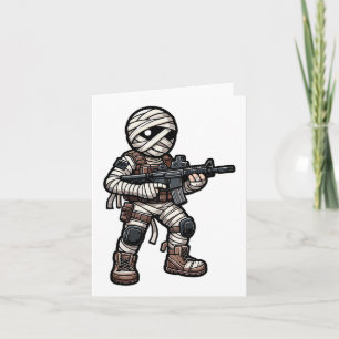 Tarjeta Funny Halloween Tactical Mummy Army Men Veterans C
