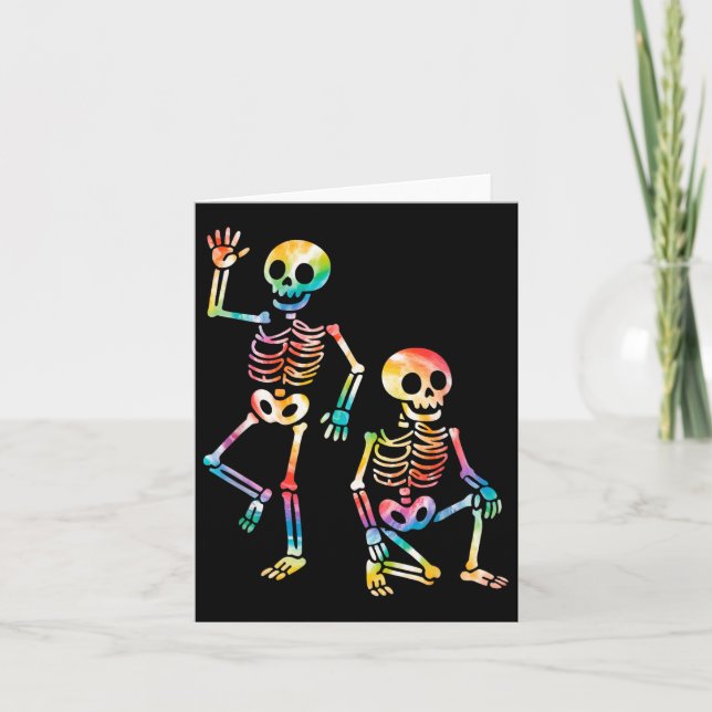 Tarjeta Funny Halloween Trump Skeleton (Anverso)