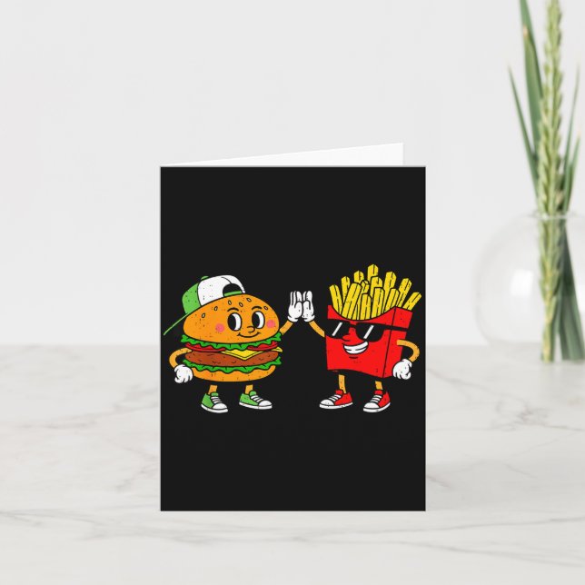 Tarjeta Funny Hamburger French Fries Combo Snacks Fast Foo (Anverso)