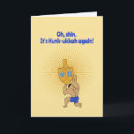 Tarjeta Funny Hanukkah Hunk Holiday<br><div class="desc">¿Qué es mejor que ganar en dreidel? ¡Obteniendo un colmillo de Hanukkah,  obviamente! Impresione a sus amigos respetando sus tradiciones con este juego de palabras inteligente.</div>