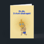 Tarjeta Funny Hanukkah Hunk Holiday<br><div class="desc">¿Qué es mejor que ganar en dreidel? ¡Obteniendo un colmillo de Hanukkah,  obviamente! Impresione a sus amigos respetando sus tradiciones con este juego de palabras inteligente.</div>
