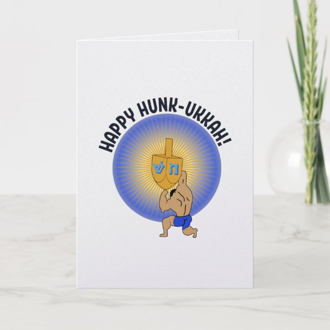 Tarjeta Funny Hanukkah Hunk Holiday (Anverso)