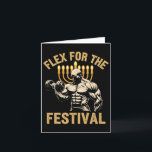 Tarjeta Funny Hanukkah Jewish Gym Workout Flex Para Las Co<br><div class="desc">Funny Hanukkah Jewish Gym Workout Flex Para El Festival</div>