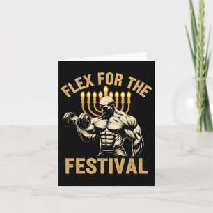 Tarjeta Funny Hanukkah Jewish Gym Workout Flex Para Las Co