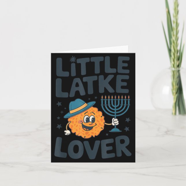 Tarjeta Funny Hanukkah Little Latke Jewish Family Kids Mat (Anverso)