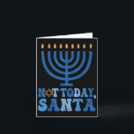 Tarjeta Funny Hanukkah No Hoy Santa Menorah Chanukah Je<br><div class="desc">Hanukkah gracioso No hoy Santa Menorah Chanukah Navidad judía</div>