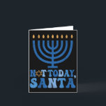 Tarjeta Funny Hanukkah No Hoy Santa Menorah Chanukah Je<br><div class="desc">Hanukkah gracioso No hoy Santa Menorah Chanukah Navidad judía</div>