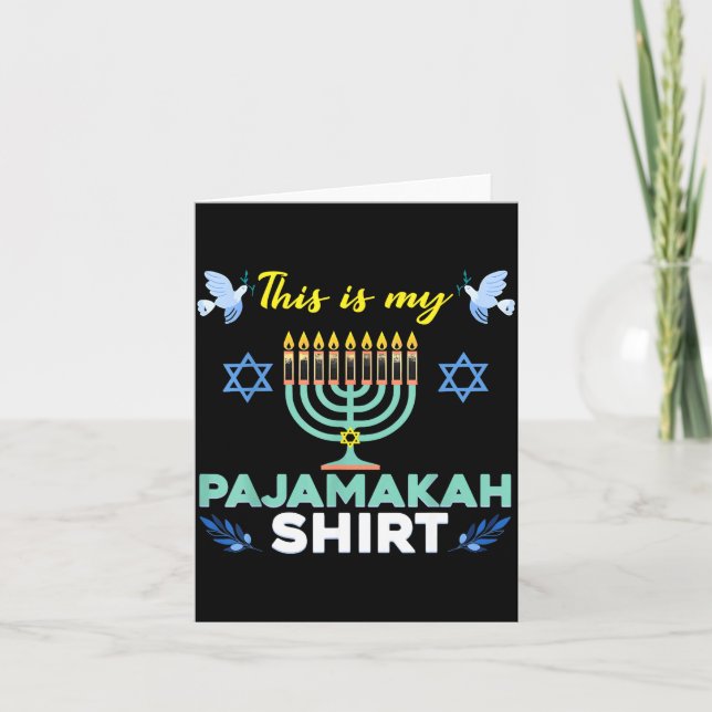 Tarjeta Funny Hanukkah Pajama Shirt This Is My Pajamakah G (Anverso)