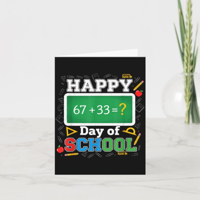 Tarjeta Funny Happy 100 Days Of School Math Teacher Six Se (Anverso)