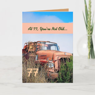 Tarjeta FUNNY Happy 77th Birthday Vintage Truck 77A