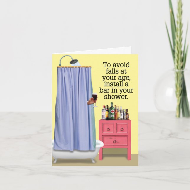 Tarjeta Funny Happy Birday Card - Shower Bar (Anverso)